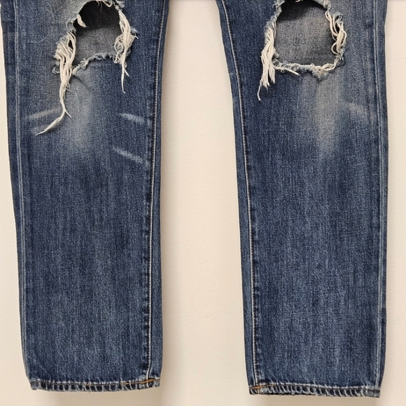 66 GAP 1969 DISTRESSED RELAXED BOYFRIEND JEANS WOMEN'S SIZE 31 - Picture 7 of 10